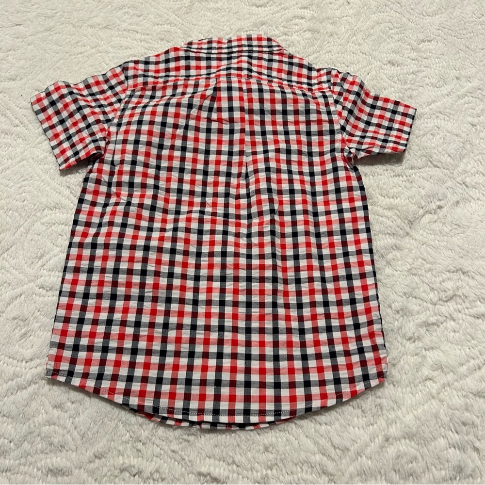 Janie and Jack Button Down Plaid Shirt May Americana Little Boy 4th of July sz 6 - Picture 5 of 10